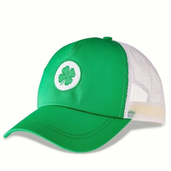 New St Patricks Day Green Irish Shamrock 4 Leaf Clover Baseball Hat Cap NWT Gift - Picture 1 of 3